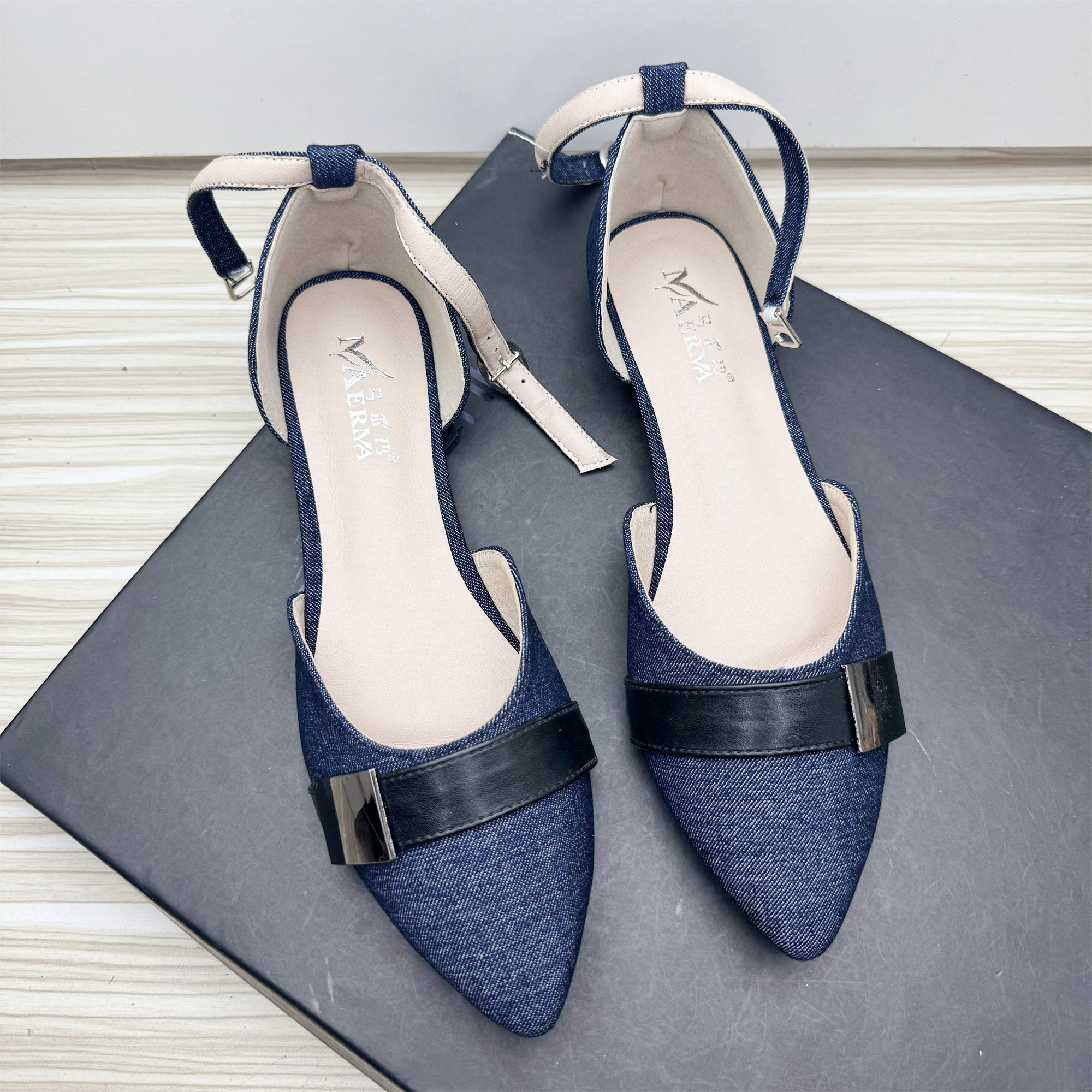 Women Flats Pointed Toe Denim  – обзор и цена Women'S Shoes Navy Blue