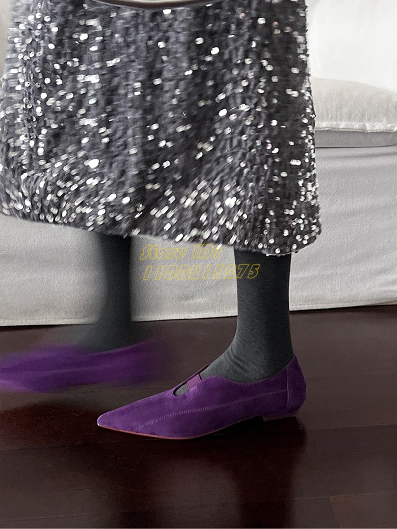 Purple Suede Pointy Toe Pumps  – обзор и цена Pointed Toe Flat