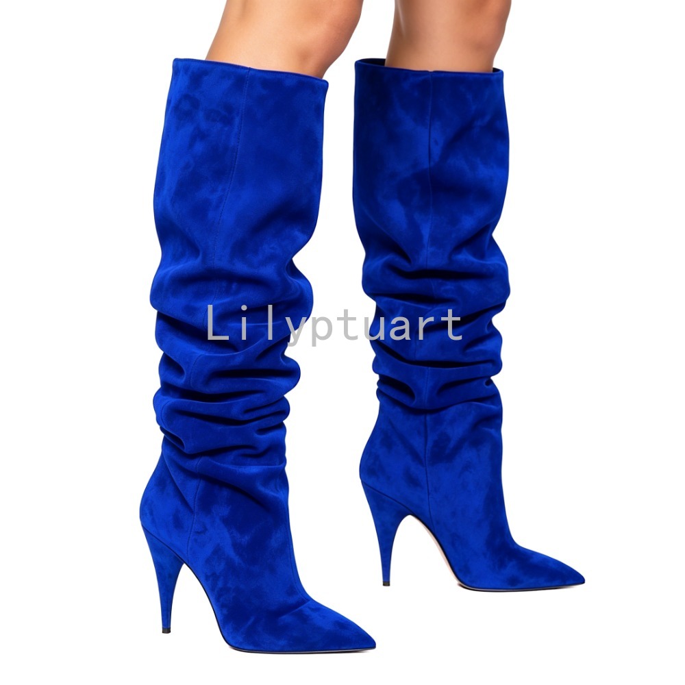 Women's Blue Suede Slouchy Kne – обзор и цена Women'S Shoes Navy Blue