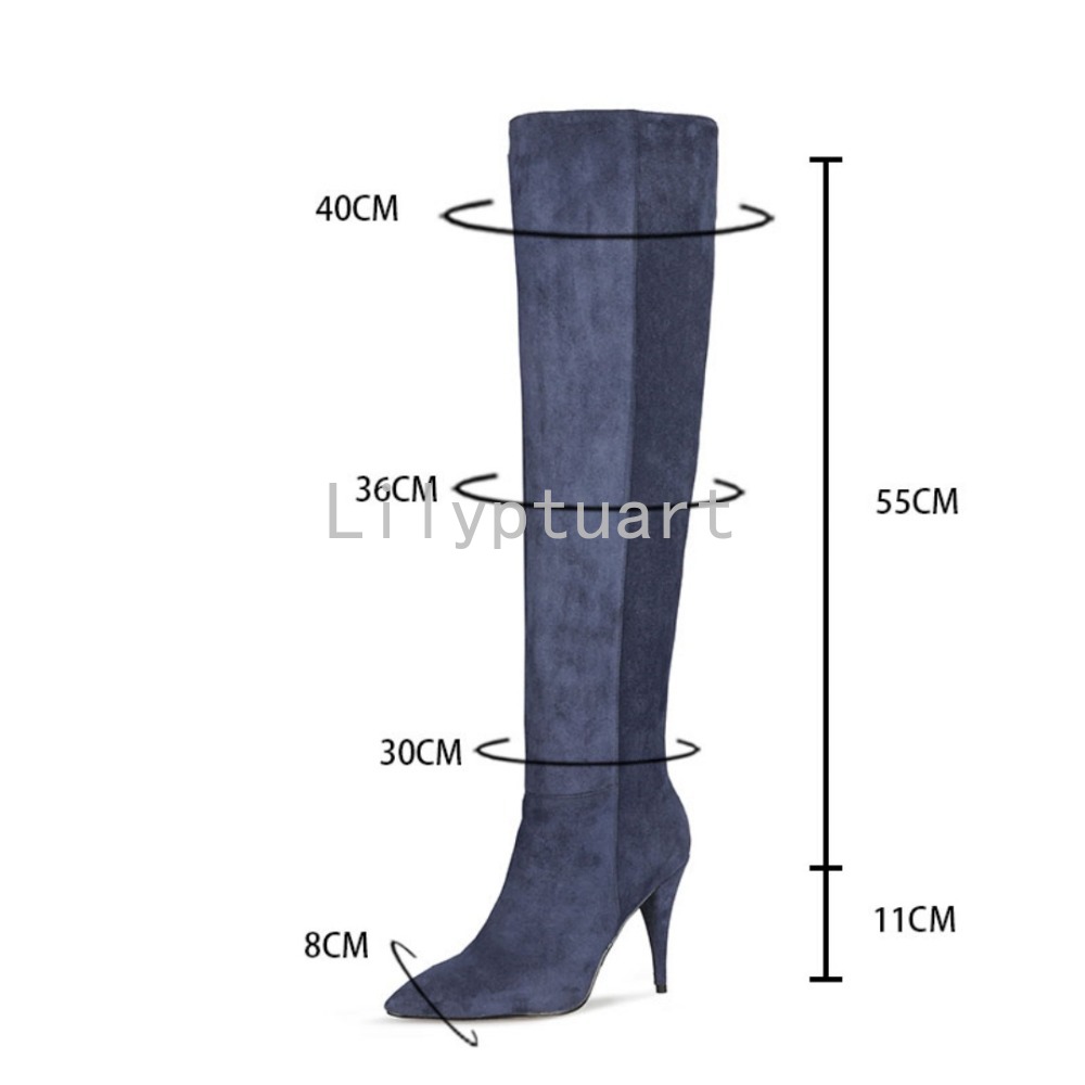 Women's Blue Suede Slouchy Kne – обзор и цена Women'S Shoes Navy Blue