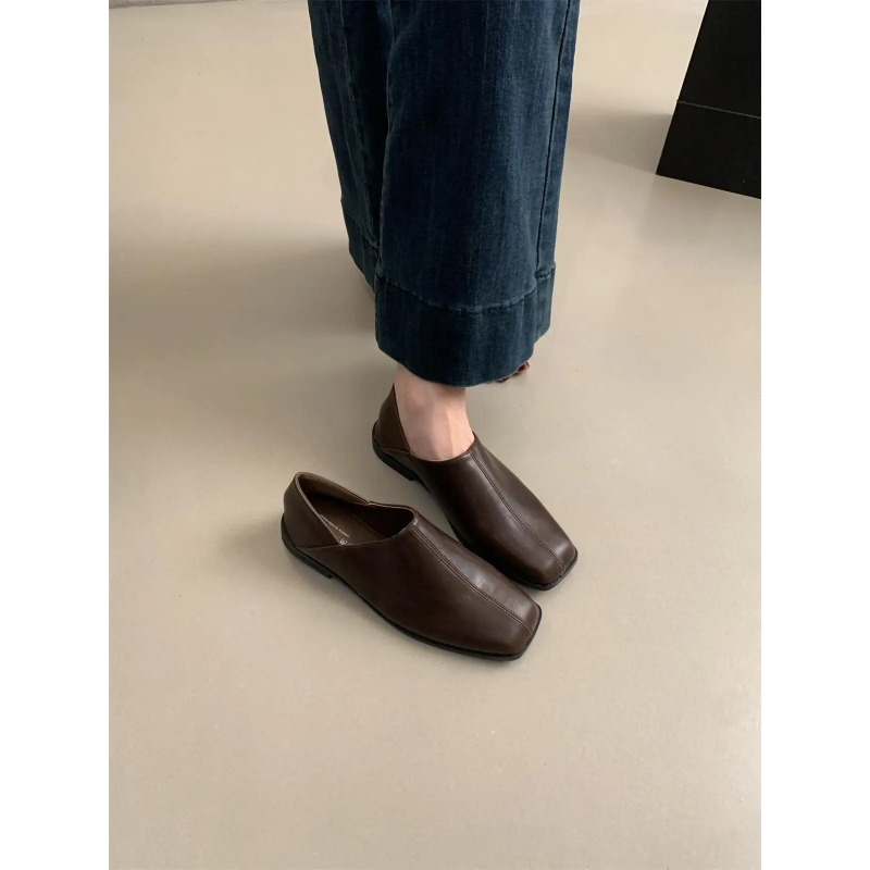 Retro Square Head Flat Leather – обзор и цена Women Shoes Winter