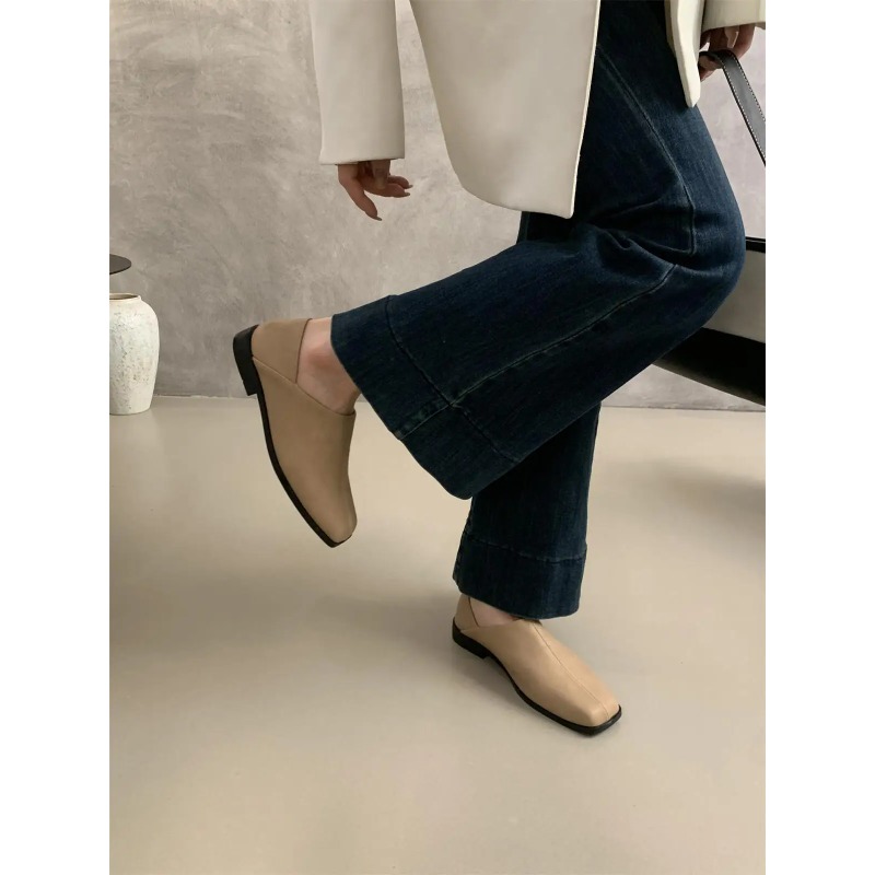 Retro Square Head Flat Leather – обзор и цена Women Shoes Winter