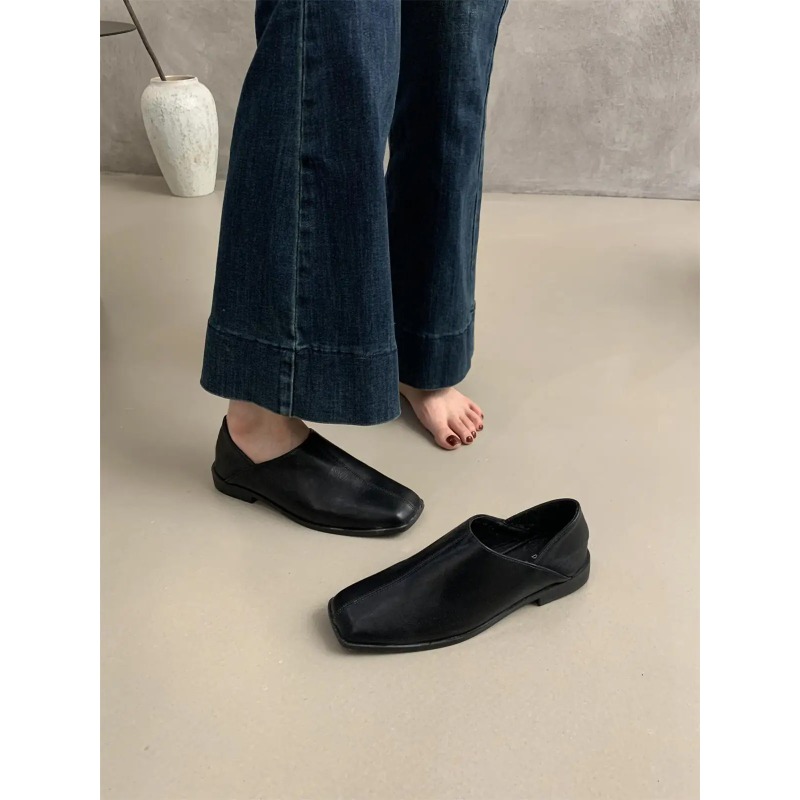 Retro Square Head Flat Leather – обзор и цена Women Shoes Winter