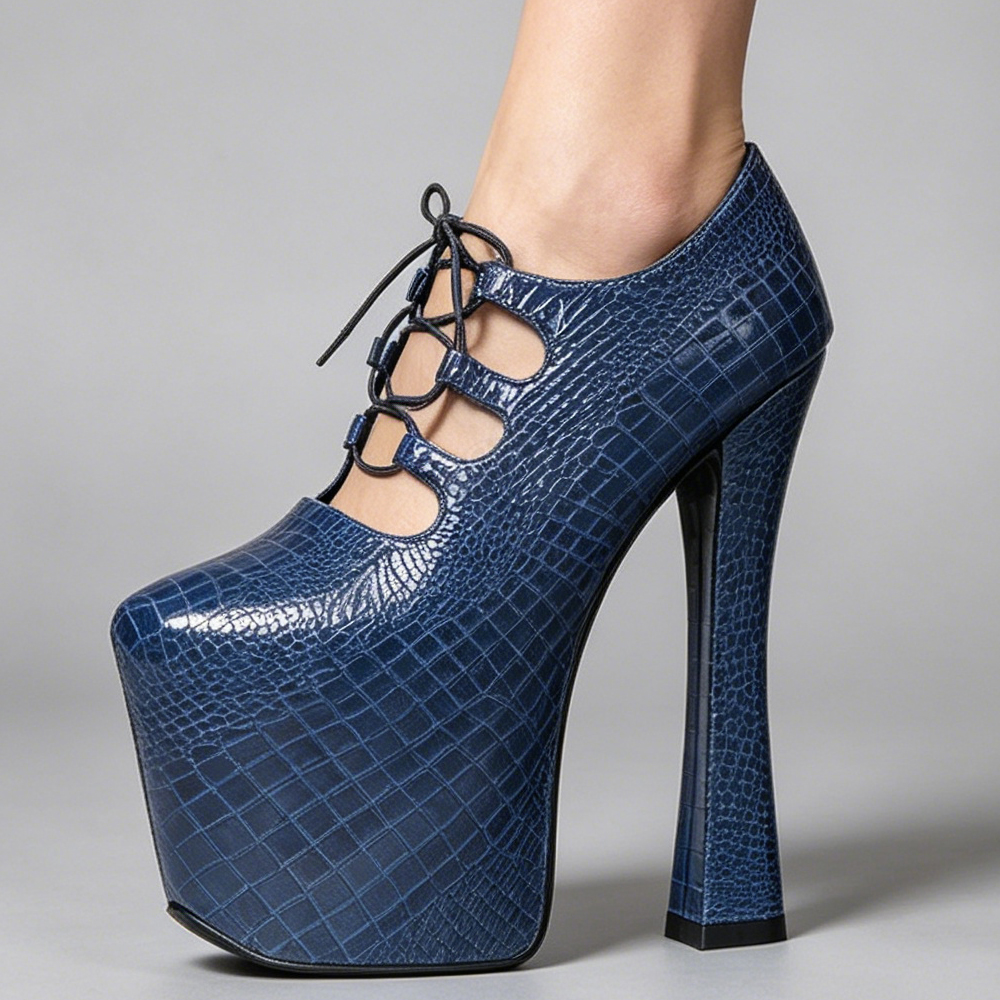 Vintage 70S retro chunky 7 1/2 – обзор и цена Women'S Shoes Navy Blue