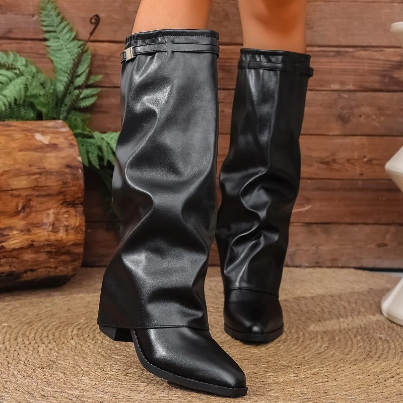 Women's Folding Knee-high Boot – обзор и цена Wide Fit Heels