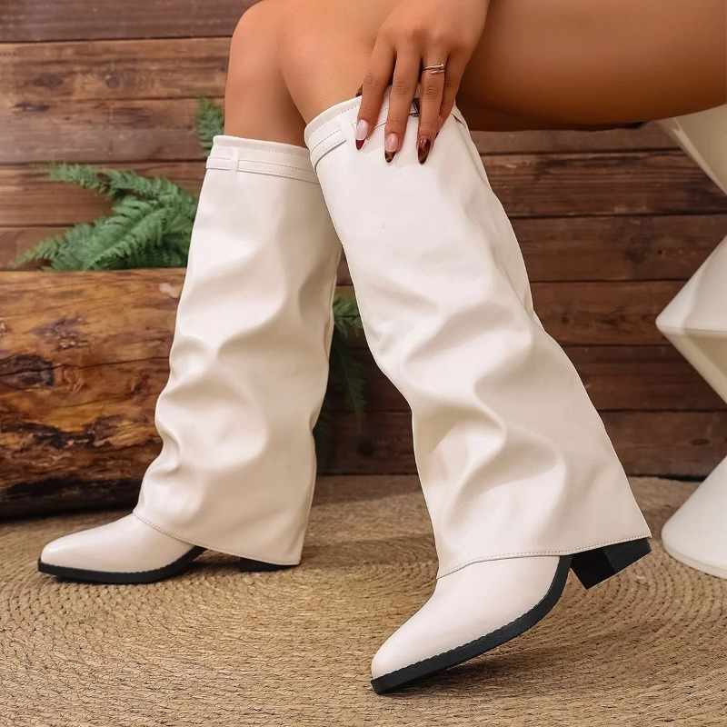 Women's Folding Knee-high Boot – обзор и цена Wide Fit Heels