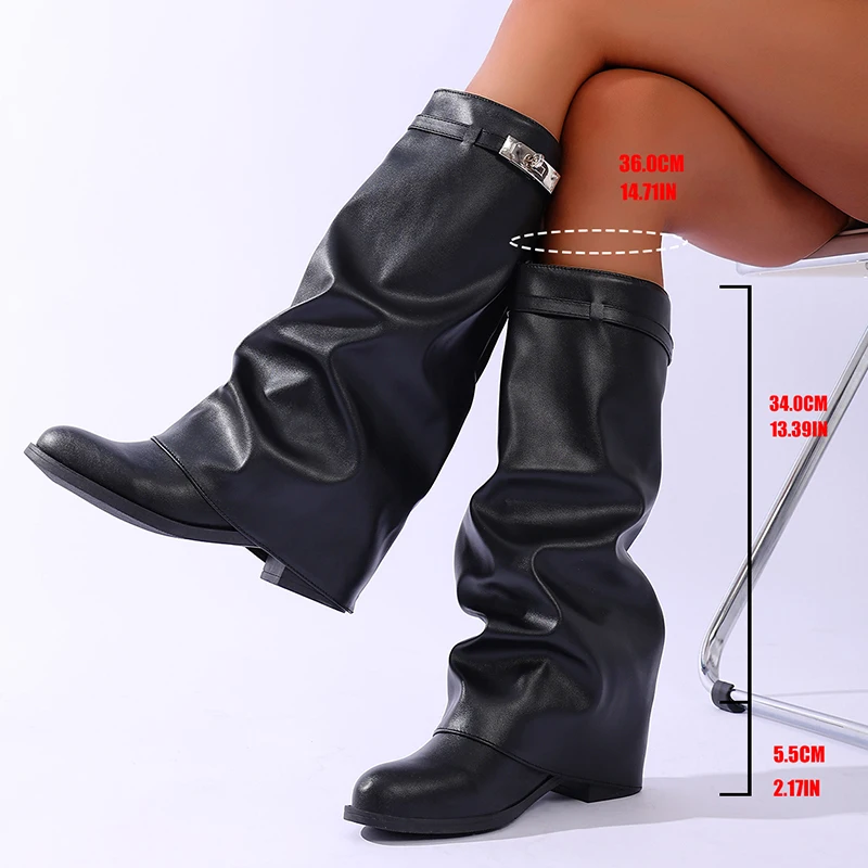 Brand Design Black Pu Leather  – обзор и цена Wide Fit Heels