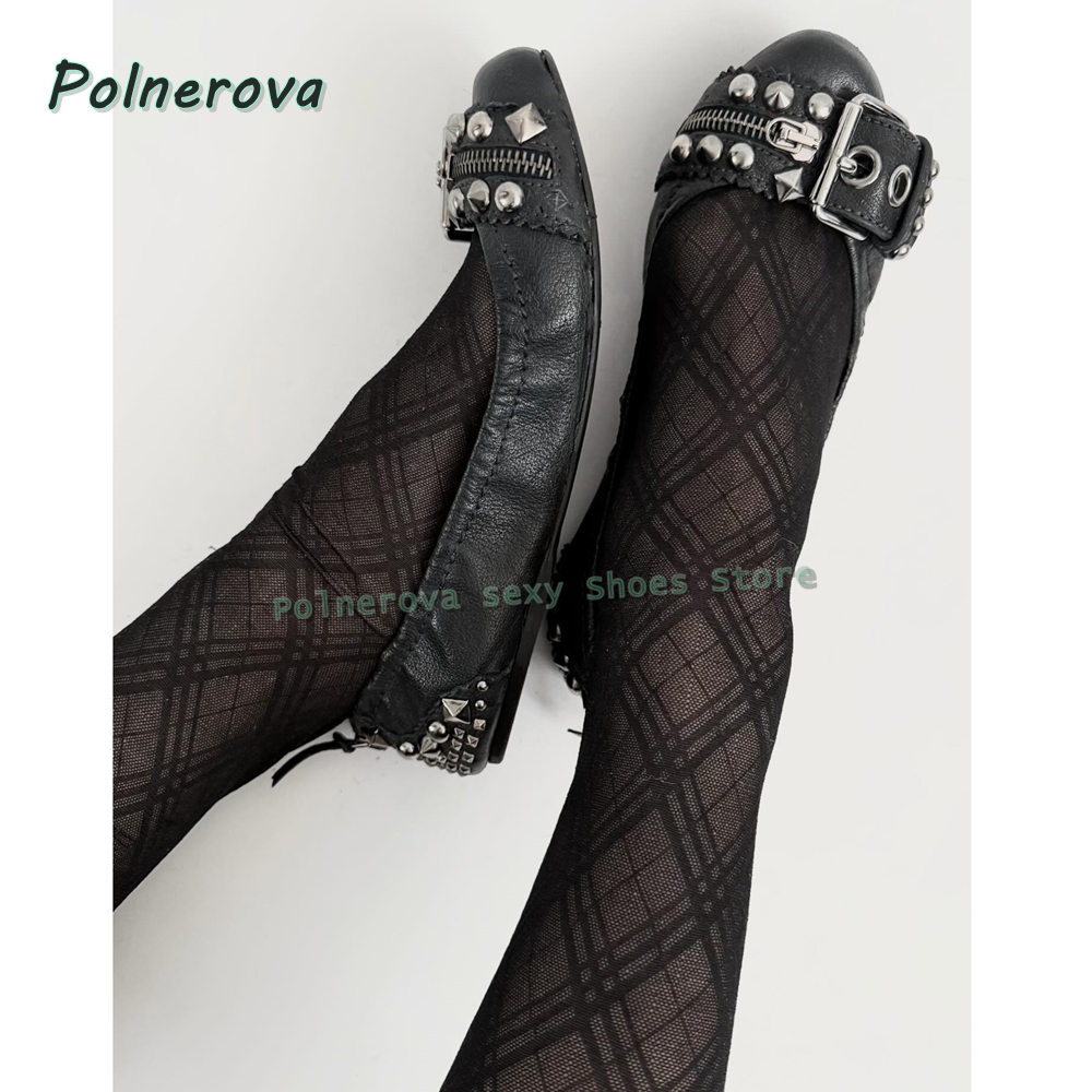 Rivet Belt Buckle Mary Jane Sh – обзор и цена Pointed Toe Flat