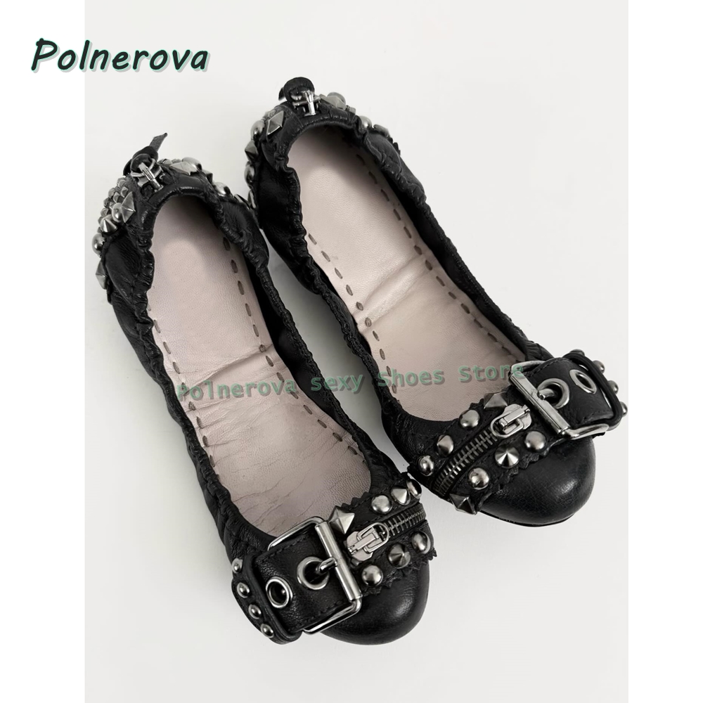 Rivet Belt Buckle Mary Jane Sh – обзор и цена Pointed Toe Flat