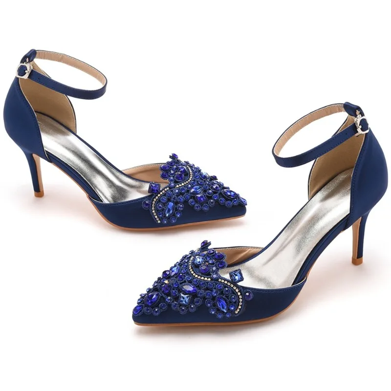 Strap Sandals Party Rhinestone – обзор и цена Women'S Shoes Navy Blue