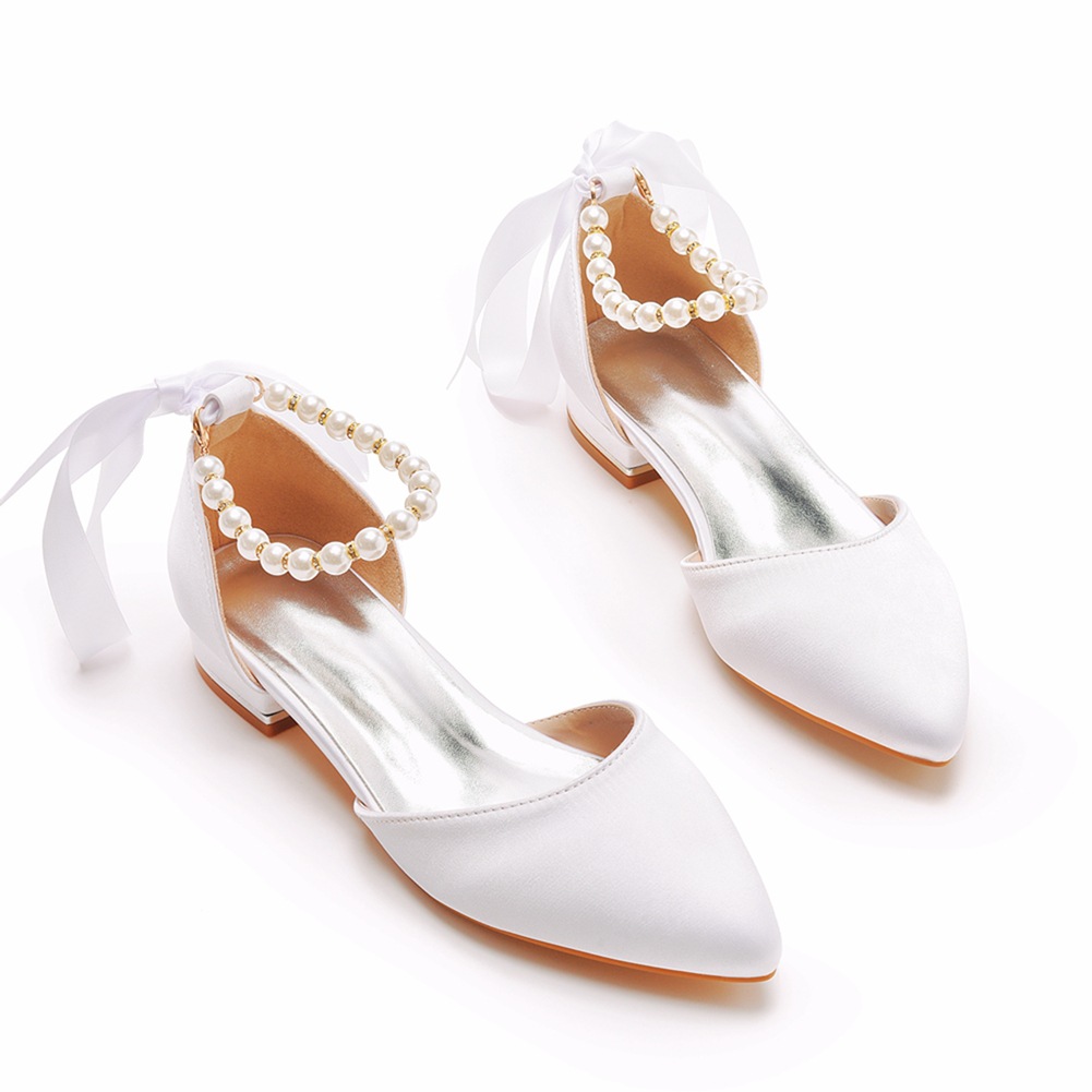 Wedding Shoes Bride Flat Heel  – обзор и цена Pointed Toe Flat