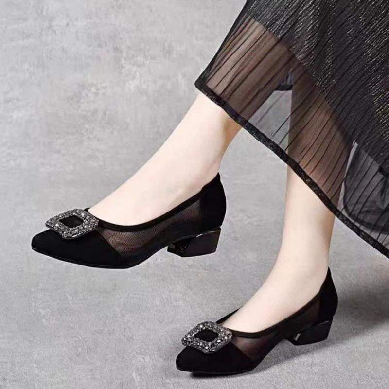 Elegant Pointed Toe Mesh Block – обзор и цена Women Shoes Formal