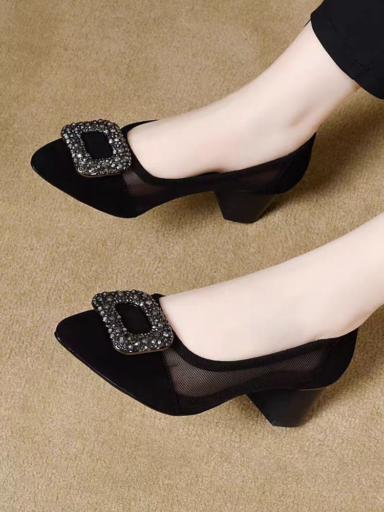Elegant Pointed Toe Mesh Block – обзор и цена Women Shoes Formal