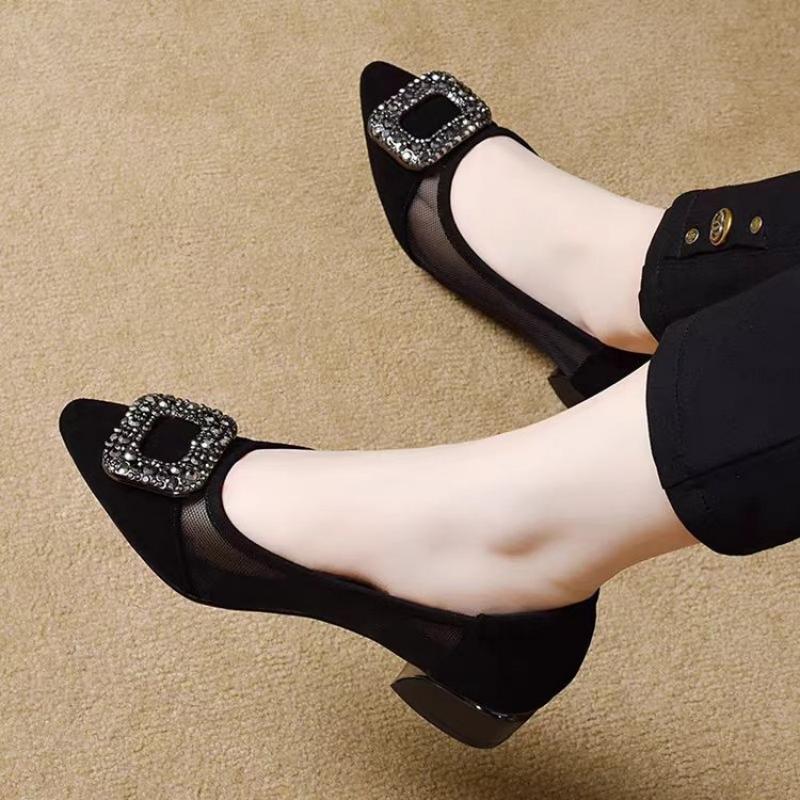 Elegant Pointed Toe Mesh Block – обзор и цена Women Shoes Formal